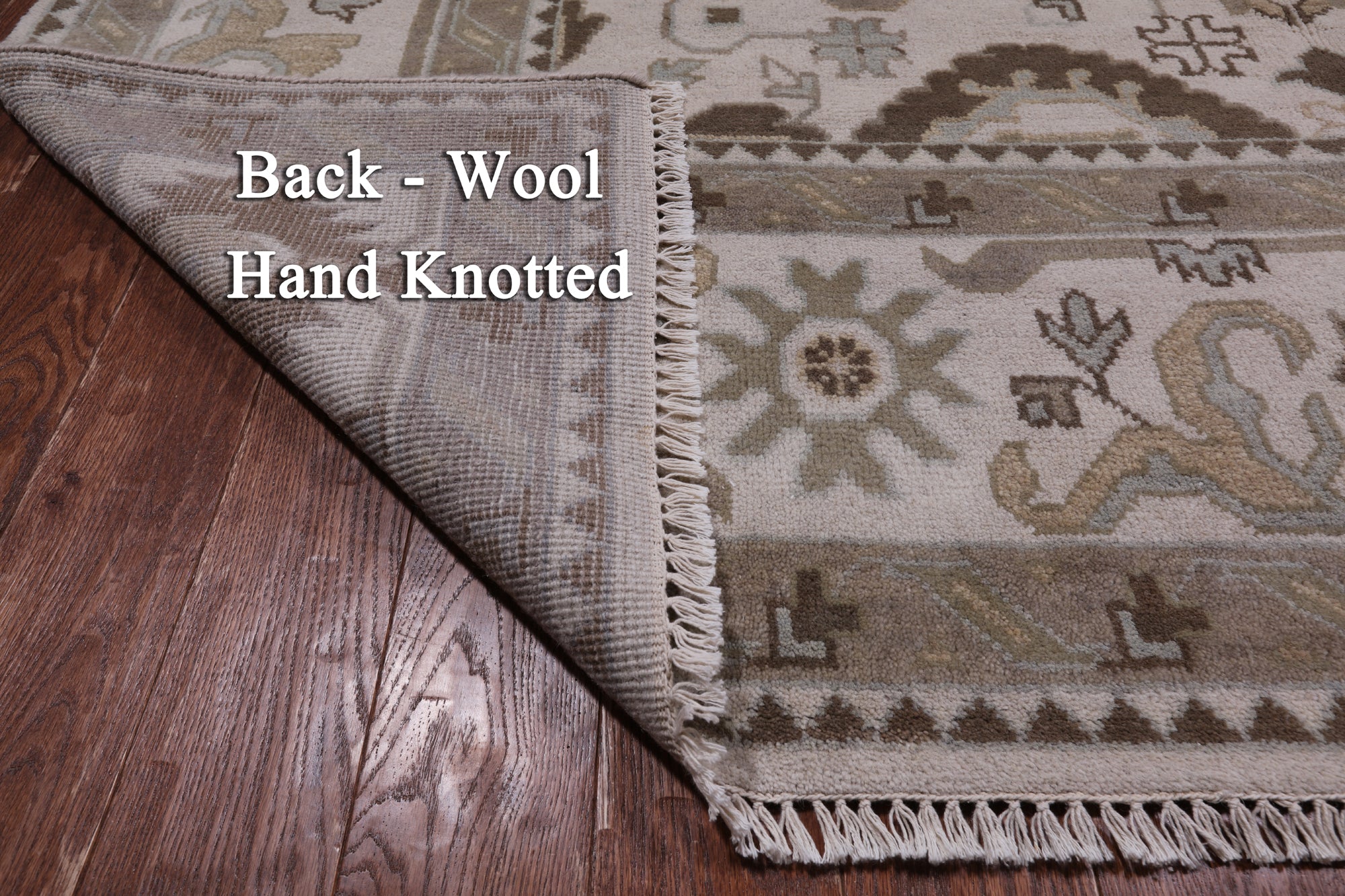 Ivory Turkish Oushak Hand Knotted Wool Rug - 8' 2" X 9' 10"
