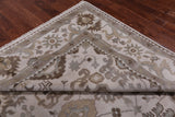 Ivory Turkish Oushak Hand Knotted Wool Rug - 8' 2" X 9' 10"