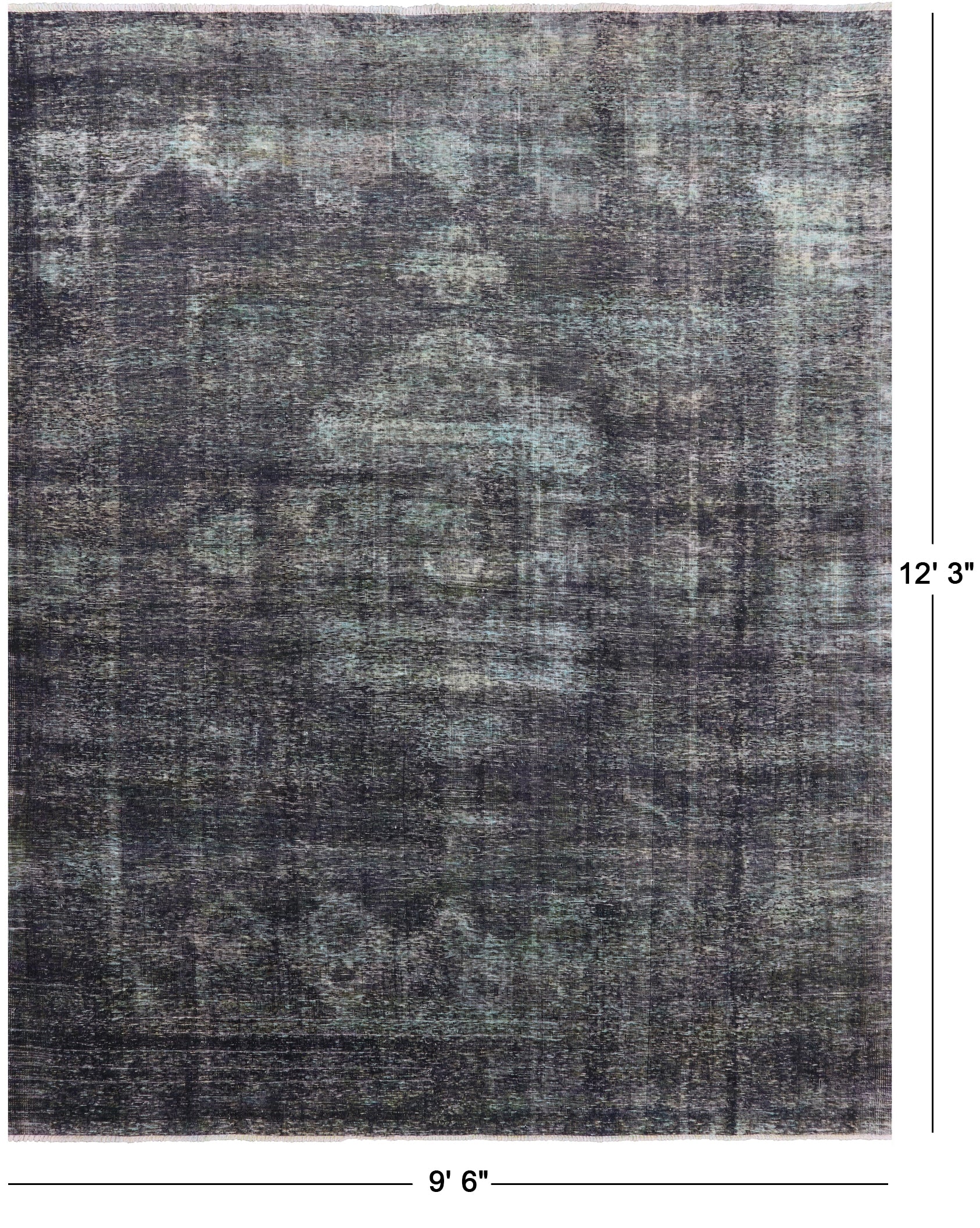 Persian Overdyed Handmade Wool Rug - 9' 6" X 12' 3" - Golden Nile