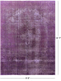Purple Persian Overdyed Hadmade Wool Rug - 9' 8" X 12' 7" - Golden Nile