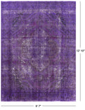 Purple Persian Overdyed Handmade Wool Rug - 9' 7" X 12' 10" - Golden Nile