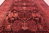 Red Full Pile Overdyed Hand Knotted Wool Rug - 10' 2" X 13' 9" - Golden Nile
