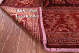 Red Full Pile Overdyed Hand Knotted Wool Rug - 10' 2" X 13' 9" - Golden Nile