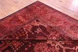 Red Full Pile Overdyed Hand Knotted Wool Rug - 10' 2" X 13' 9" - Golden Nile