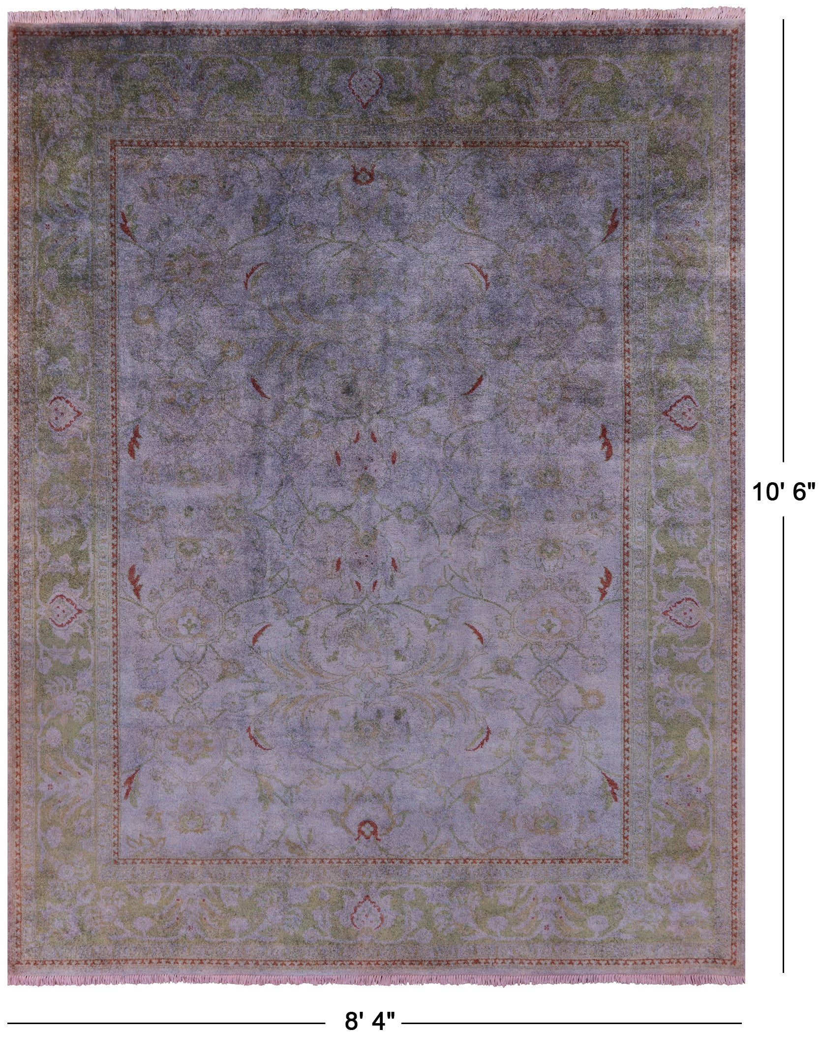 Full Pile Overdyed Hand Knotted Wool Rug - 8' 4" X 10' 6" - Golden Nile
