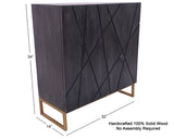 Grey Solid Wood Handcrafted Sideboard 34" - Golden Nile