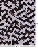Brown & White Hexagon Natural Cowhide Hand Stitched Patchwork Rug - 6' 7" X 8' 3" - Golden Nile