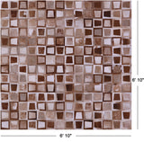 Wabi-Sabi Brown & White Square Natural Cowhide Hand Stitched Patchwork Rug - 6' 10" X 6' 10" - Golden Nile