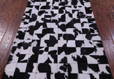 Black & White Natural Cowhide Hand Stitched Patchwork Rug - 3' 3" X 4' 10" - Golden Nile