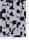 Black & White Natural Cowhide Hand Stitched Patchwork Rug - 3' 5" X 5' 0" - Golden Nile