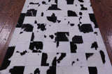 Black & White Natural Cowhide Hand Stitched Patchwork Rug - 3' 5" X 5' 0" - Golden Nile