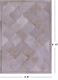 Champagne Natural Cowhide Hand Stitched Patchwork Rug - 3' 6" X 4' 11" - Golden Nile