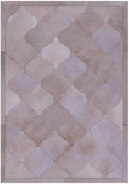 Champagne Natural Cowhide Hand Stitched Patchwork Rug - 3' 6" X 4' 11" - Golden Nile