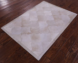 Champagne Natural Cowhide Hand Stitched Patchwork Rug - 3' 6" X 4' 11" - Golden Nile