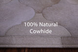 Champagne Natural Cowhide Hand Stitched Patchwork Rug - 3' 6" X 4' 11" - Golden Nile