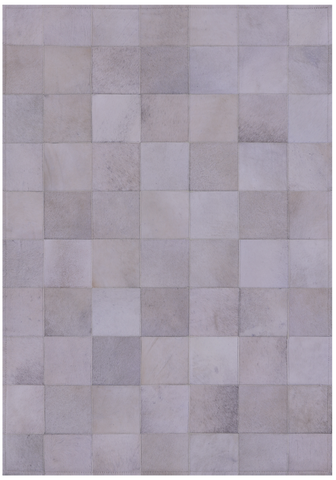 White Natural Cowhide Hand Stitched Patchwork Rug - 3' 4