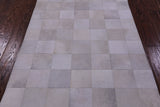 White Natural Cowhide Hand Stitched Patchwork Rug - 3' 4" X 4' 9" - Golden Nile