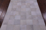 White Natural Cowhide Hand Stitched Patchwork Rug - 3' 4" X 4' 9" - Golden Nile