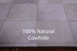 White Natural Cowhide Hand Stitched Patchwork Rug - 3' 4" X 4' 9" - Golden Nile