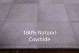 White Natural Cowhide Hand Stitched Patchwork Rug - 3' 4" X 4' 9" - Golden Nile