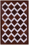 Brown & White Natural Cowhide Hand Stitched Patchwork Rug - 3' 3" X 5' 0"