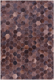 Brown Natural Cowhide Hand Stitched Patchwork Rug - 3' 5" X 5' 0" - Golden Nile