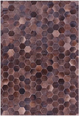 Brown Natural Cowhide Hand Stitched Patchwork Rug - 3' 5
