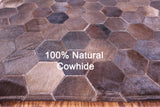 Brown Natural Cowhide Hand Stitched Patchwork Rug - 3' 5" X 5' 0"