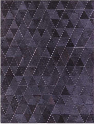 Black Natural Cowhide Hand Stitched Patchwork Rug - 5' 0