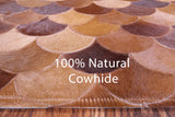 Brown Natural Cowhide Hand Stitched Patchwork Rug - 5' 0" X 6' 8" - Golden Nile