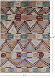 Tribal Moroccan Hand Knotted Area Rug - 6' 3" X 8' 10" - Golden Nile