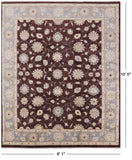 Brown Peshawar Hand Knotted Wool Rug - 8' 1" X 10' 0" - Golden Nile
