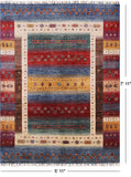 Tribal Persian Gabbeh Hand Knotted Wool Rug - 5' 11" X 7' 11" - Golden Nile