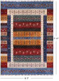 Tribal Persian Gabbeh Handmade Wool Rug - 5' 7" X 7' 11" - Golden Nile