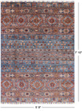 Blue Tribal Khorjin Persian Gabbeh Wool Rug - 5' 9" X 7' 10" - Golden Nile