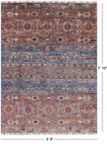 Blue Tribal Khorjin Persian Gabbeh Wool Rug - 5' 9" X 7' 10" - Golden Nile