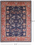 Blue Fine Serapi Hand Knotted Area Rug - 8' 11" X 12' 0" - Golden Nile