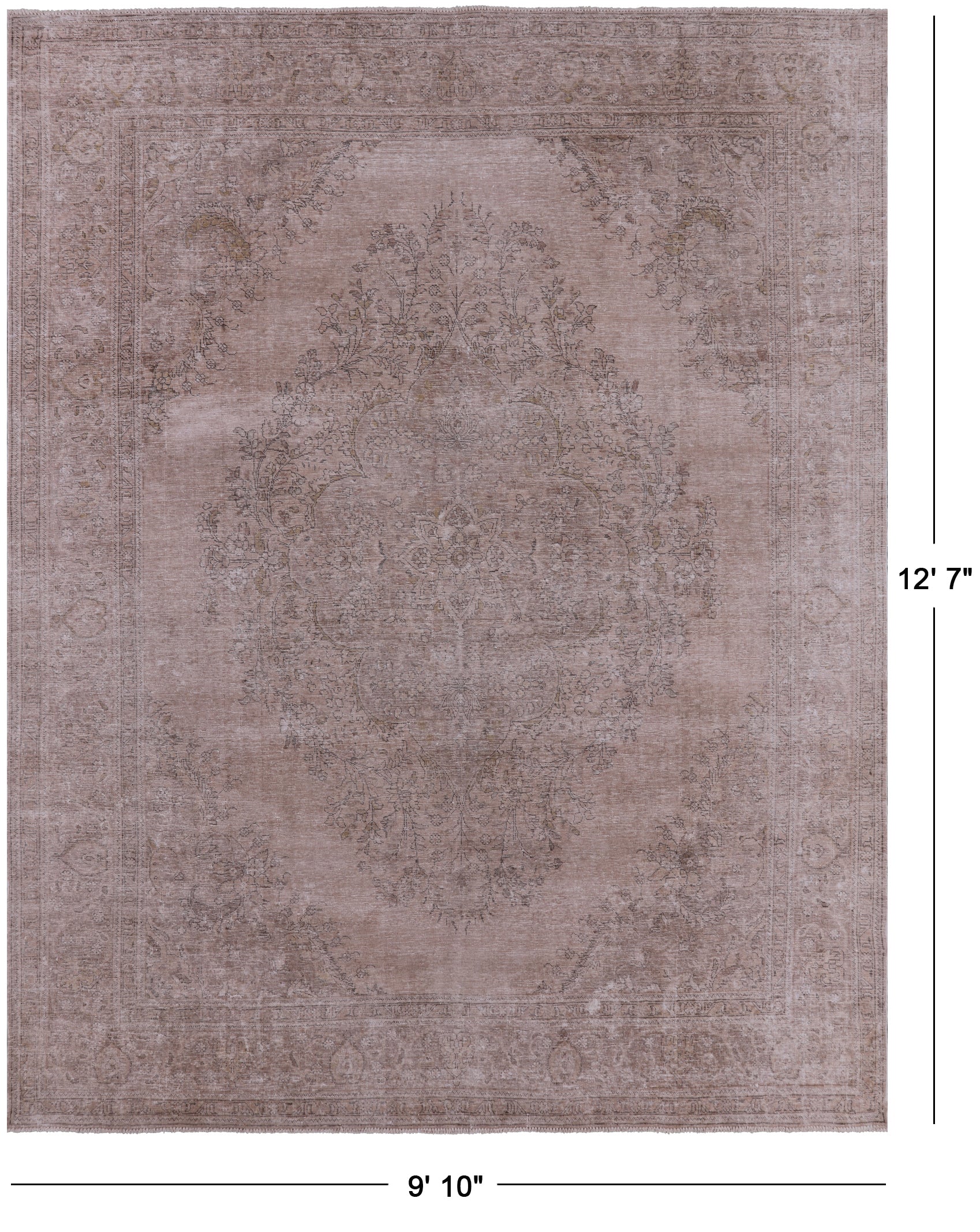 Persian Vintage White Wash Handmade Wool Rug - 9' 10" X 12' 7" - Golden Nile