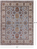 Blue Peshawar Hand Knotted Wool Area Rug - 9' 0" X 12' 0" - Golden Nile