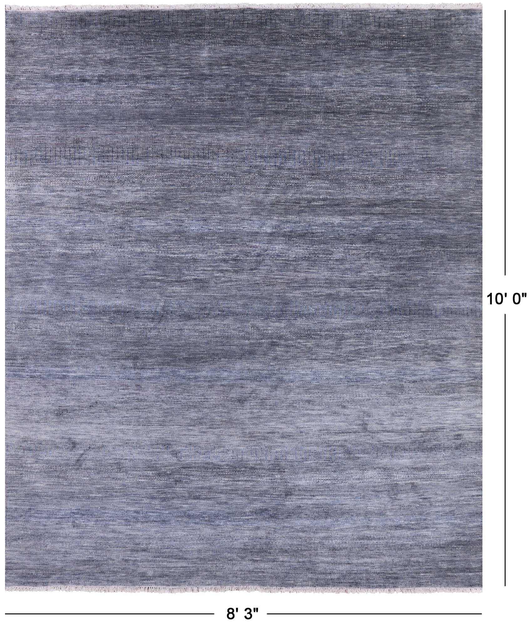 Grey Savannah Grass Handmade Wool & Silk Rug - 8' 3" X 10' 0" - Golden Nile
