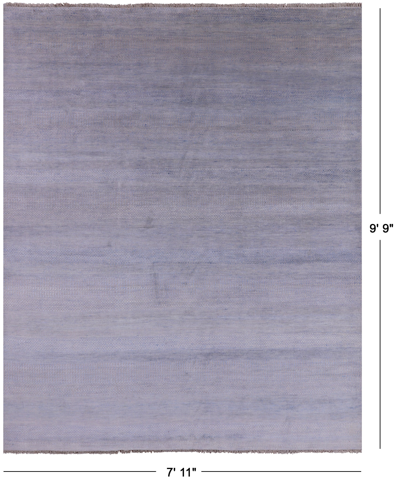 Grey Savannah Grass Hand Knotted Wool & Silk Rug - 7' 11" X 9' 9" - Golden Nile