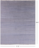 Grey Savannah Grass Hand Knotted Wool & Silk Rug - 7' 11" X 9' 9" - Golden Nile