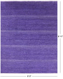 Purple Savannah Grass Hand Knotted Wool & Silk Rug - 8' 0" X 9' 11" - Golden Nile