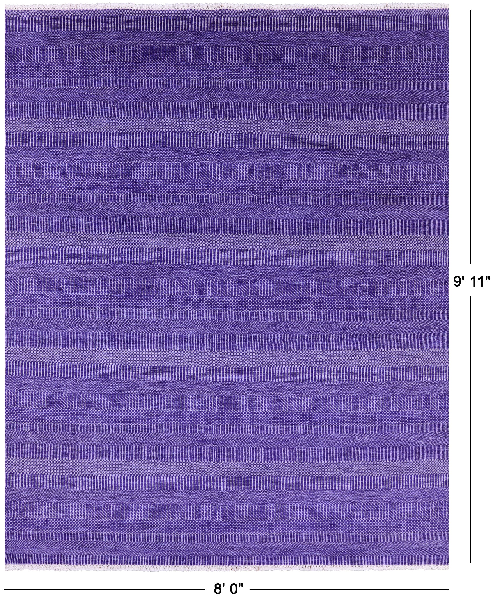 Purple Savannah Grass Hand Knotted Wool & Silk Rug - 8' 0" X 9' 11" - Golden Nile