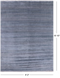 Grey Savannah Grass Hand Knotted Wool & Silk Rug - 8' 2" X 10' 10" - Golden Nile