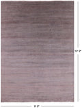 Grey Savannah Grass Hand Knotted Wool & Silk Area Rug - 9' 0" X 12' 2" - Golden Nile