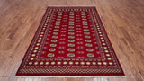 Red Bokhara Hand-Knotted Wool Rug - 5' 7" X 8' 1"