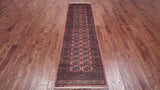 Pink Signed Bokhara Handmade Wool Runner Rug - 2' 8" X 9' 6"