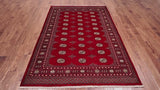 Red Bokhara Hand-Knotted Wool Rug - 5' 7" X 7' 9"