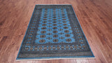 Blue Bokhara Handmade Wool Rug - 5' 6" X 8' 2"